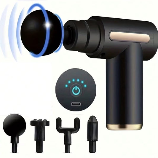 High-Power Muscle Relaxer - Rechargeable Deep Tissue Massage Gun with 4 Heads for Full Body Relief,Ultimate Muscle Recovery Tool